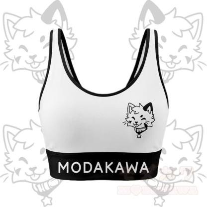 Zunge raus Kitty Grafik Crop Tank Top Sport Top Rock Bikini Modakawa passendes Outfit - Weißes Oberteil - 4XL - image 5