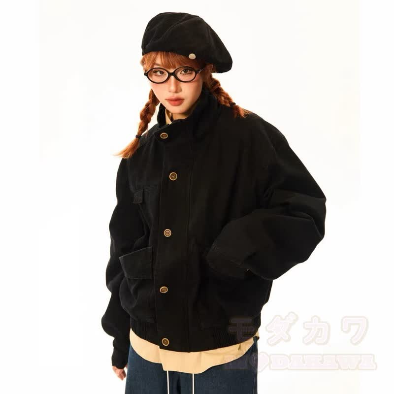 Vintage Stehkragen-Cago-Jacke (locker geschnitten) - image 7