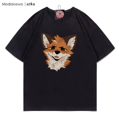 MODAKAWA X atka Squinty Fox Grafik-T-Shirt - Black - 5XL - image 6