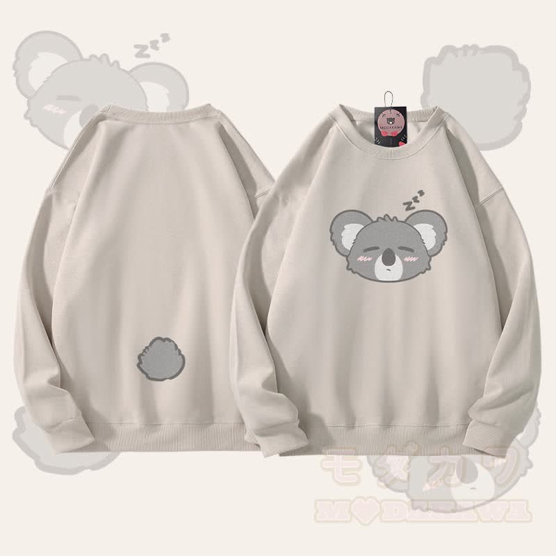MODAKAWA Unisex-Sweatshirt mit Koala-Motiv (Gesicht und Schwanz) - Hellbeige - 5XL - image 3