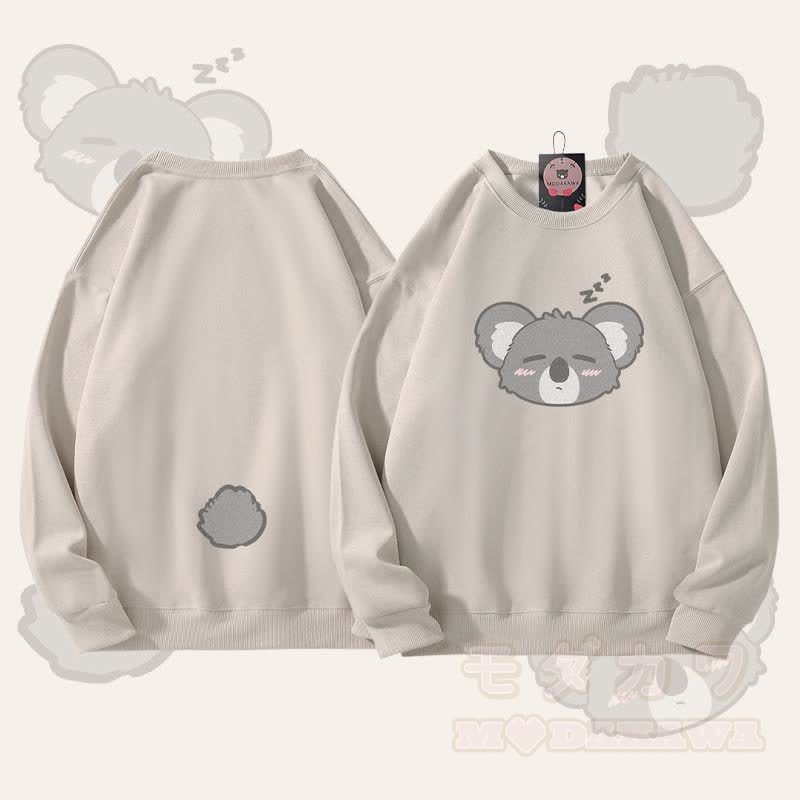 MODAKAWA Unisex-Sweatshirt mit Koala-Motiv (Gesicht und Schwanz) - Hellbeige - 5XL - image 3