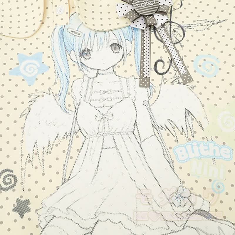 Zweiteiliges Set aus Sweatshirt mit Matrosenkragen und Polka-Dot-Rock im Cartoon-Anime-Stil - image 5