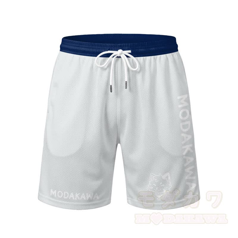 MODAKAWA X popipeko Herren-Sport-T-Shirt mit Katzenmotiv und passender Shorts mit Kordelzug - Graue Shorts - 5XL - image 11
