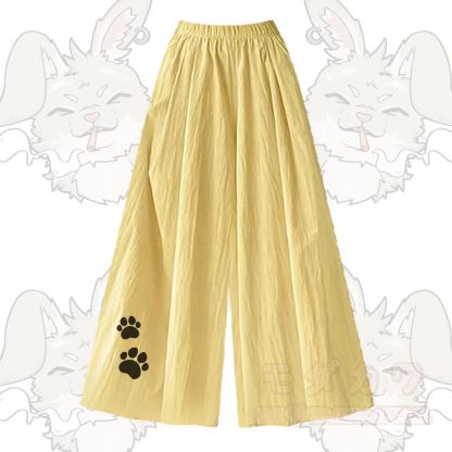Smoking Bunny Grafik-T-Shirt mit U-Ausschnitt und dazu passende Hose mit weitem Bein - Gelbe Hose - XL - image 5