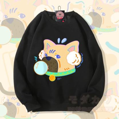 MODAKAWA Unisex-Sweatshirt mit Bubble-Dog-Grafik - Schwarz - 5XL - image 3