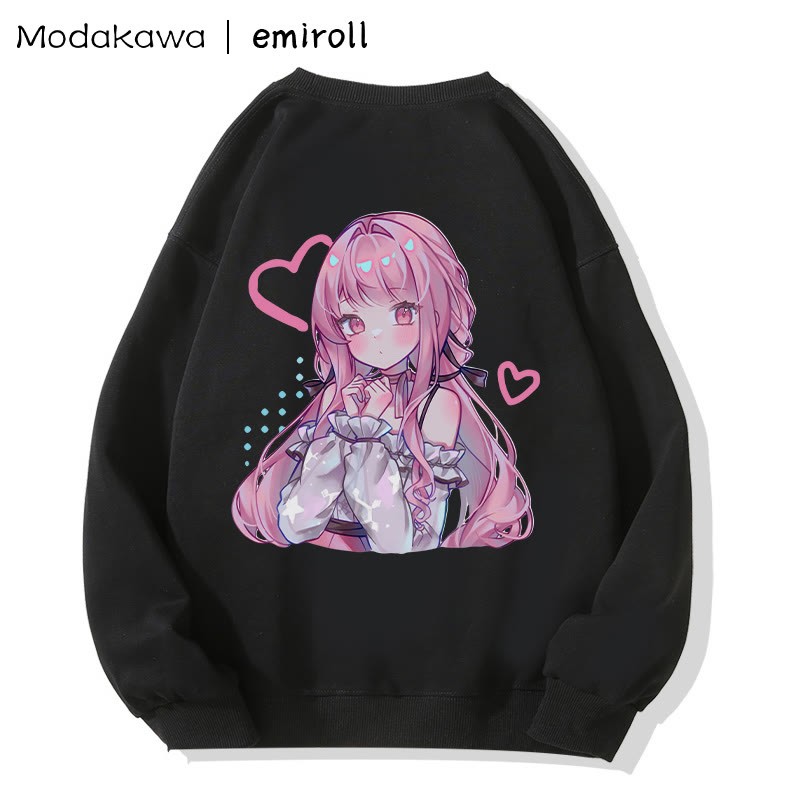 MODAKAWA X emiroll Nikki Print Rundhals-Sweatshirt - Black - 5XL - image 4