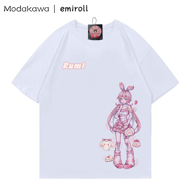 MODAKAWA X emiroll Rumi Print T-Shirt - White - 5XL - image 4