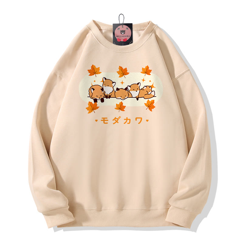 MODAKAWA Sweatshirt mit Fuchsprint und Rundhalsausschnitt - Apricot B - 5XL - image 6