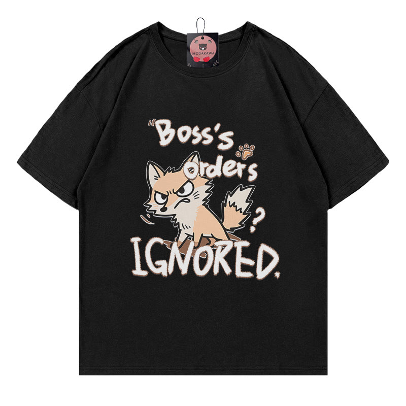 BOSS'S ORDERS IGNORED – Modakawa-T-Shirt mit Fuchs-Buchstabenprint - Black - 5XL - image 3