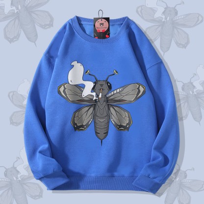MODAKAWA Unisex-Sweatshirt mit Rauchermotte-Motiv - Blue - 5XL - image 2