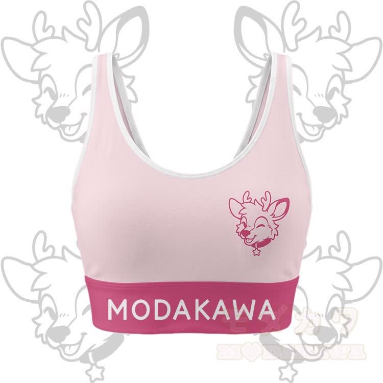 Wink Deer Graphic Crop Tank Sport Top Skirt Bikini Modakawa Matching Outfit - Rosa Top - 4XL - image 4