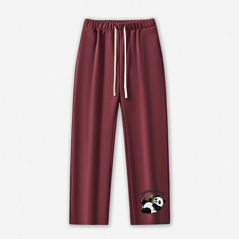 BAMBOO AND CHILL Freizeithose mit Panda-Grafik - Dark Red - 5XL - image 10