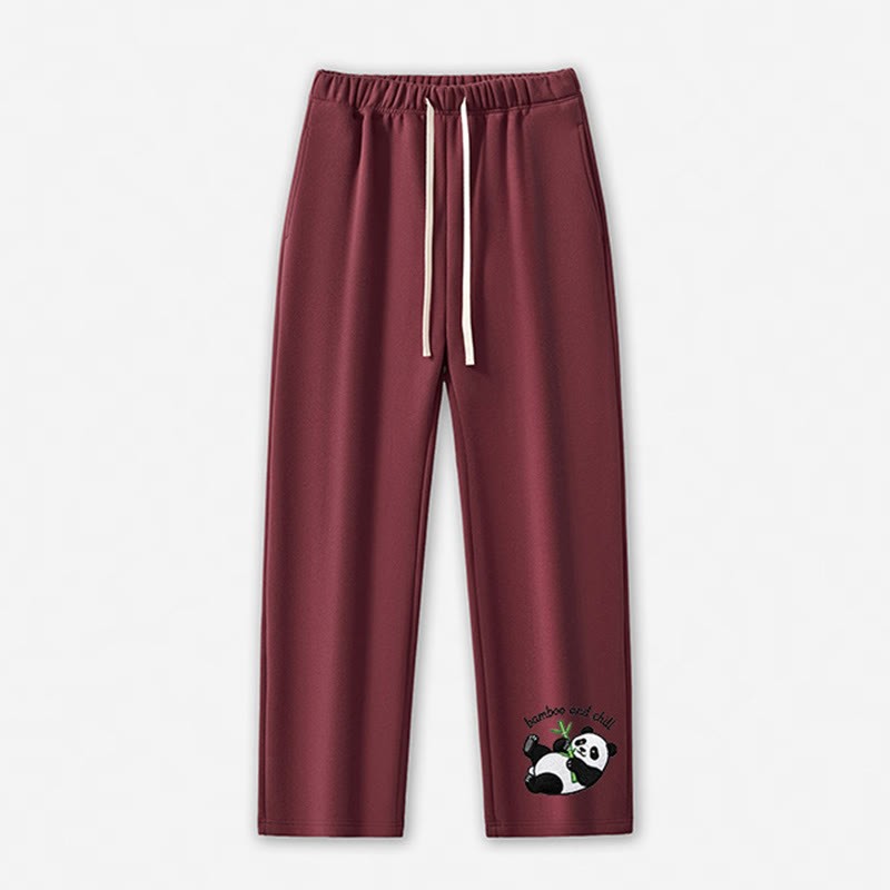 BAMBOO AND CHILL Freizeithose mit Panda-Grafik - Dark Red - 5XL - image 10