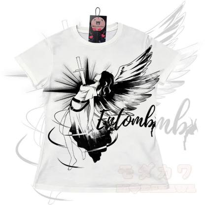 ENTOMB Grafik-Gradienten-T-Shirt Shorts Modakawa passendes Outfit - Weißes T-Shirt - 5XL - image 5