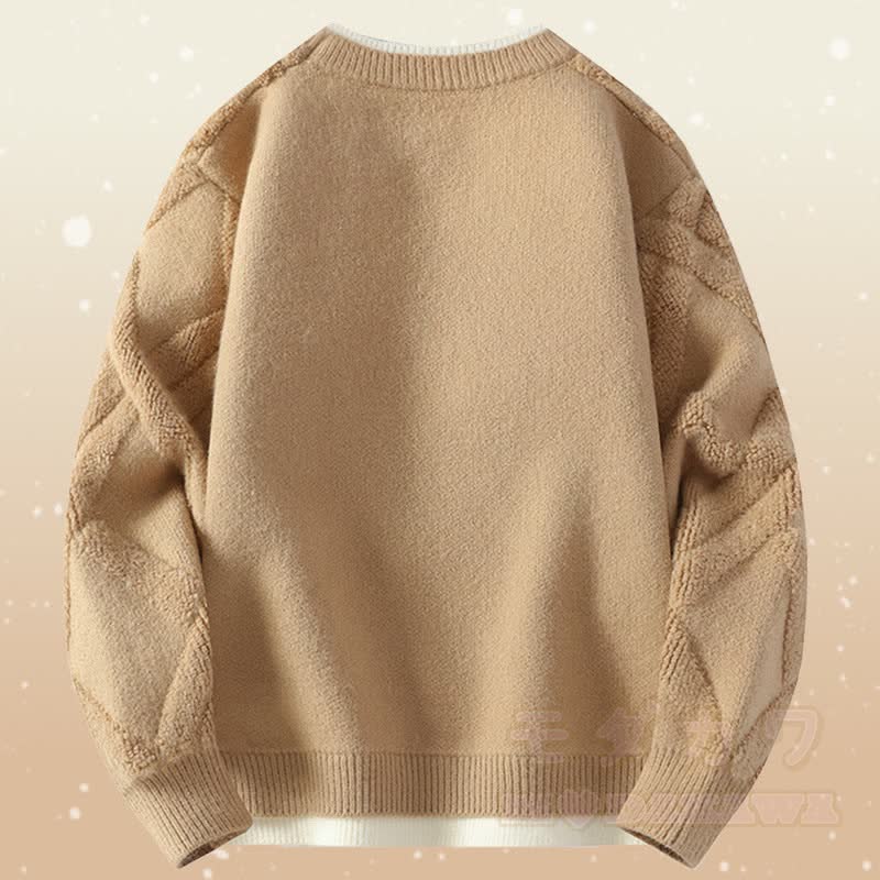 Zweiteiliger Pullover in Strickoptik mit Lagenlook und Cordhose - image 10