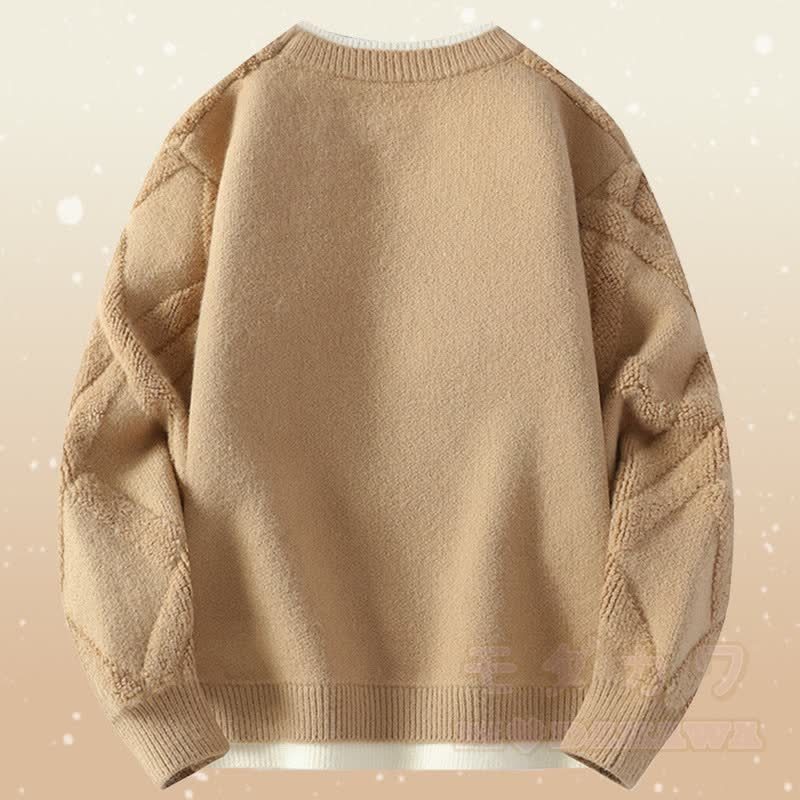 Zweiteiliger Pullover in Strickoptik mit Lagenlook und Cordhose - image 10