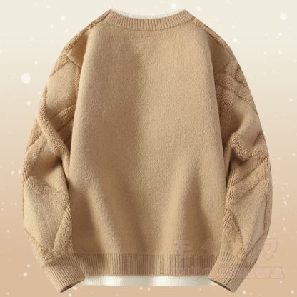 Zweiteiliger Pullover in Strickoptik mit Lagenlook und Cordhose - image 10