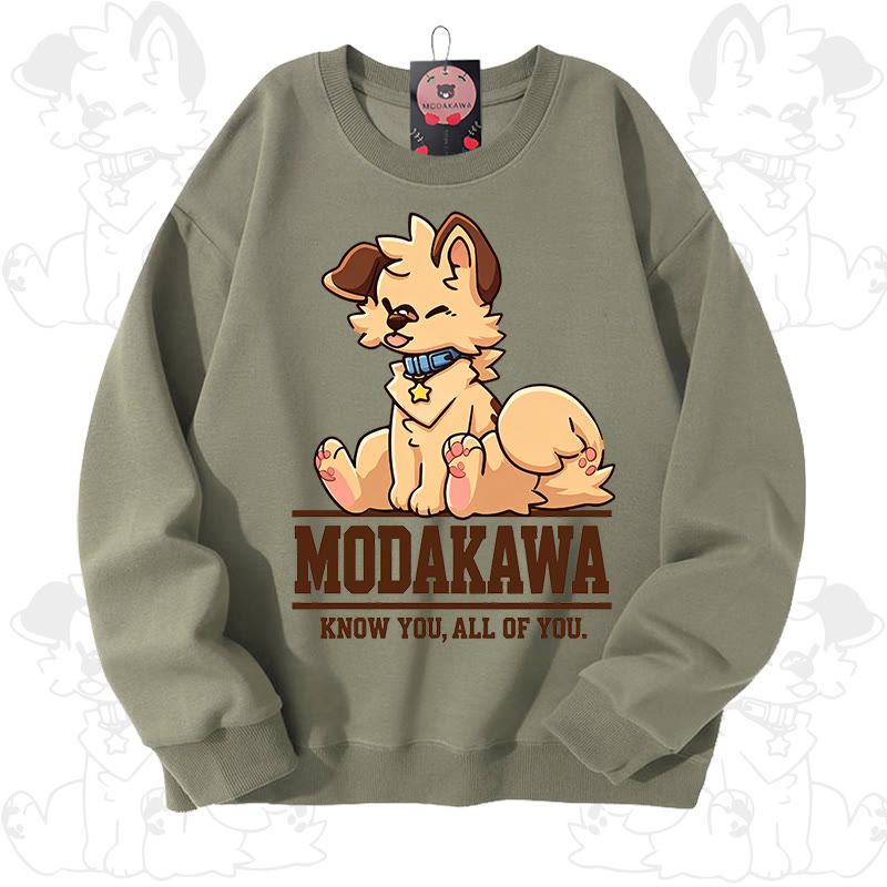 MODAKAWA X popipeko Charming Puppy Graphic Unisex Sweatshirt - Salbeigrün - 3XL - image 6