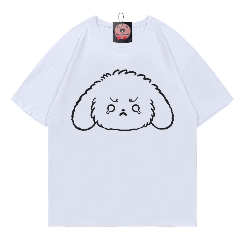 T-Shirt mit weinendem Hasenmotiv - White - 5XL - image 3