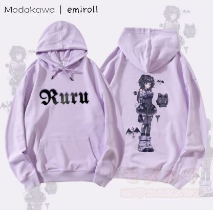 MODAKAWA X emiroll Ruru Graphic Streetwear Pullover Hoodie - Lila - 5XL - image 3