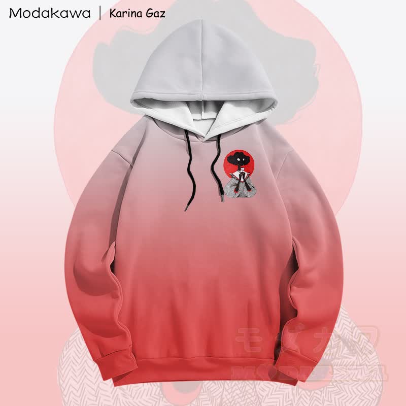 MODAKAWA X Karina Gaz Lady Graphic Gradient Pullover Hoodie - image 4
