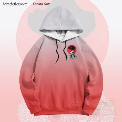 MODAKAWA X Karina Gaz Lady Graphic Gradient Pullover Hoodie - image 4
