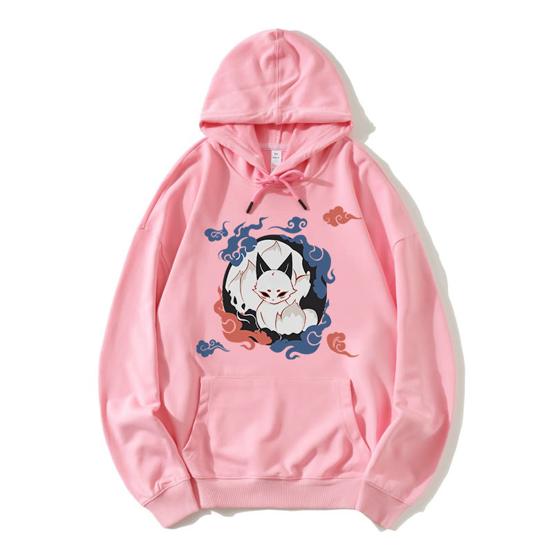 Lockerer Modakawa-Hoodie mit Fuchs-Print - Pink - 5XL - image 4
