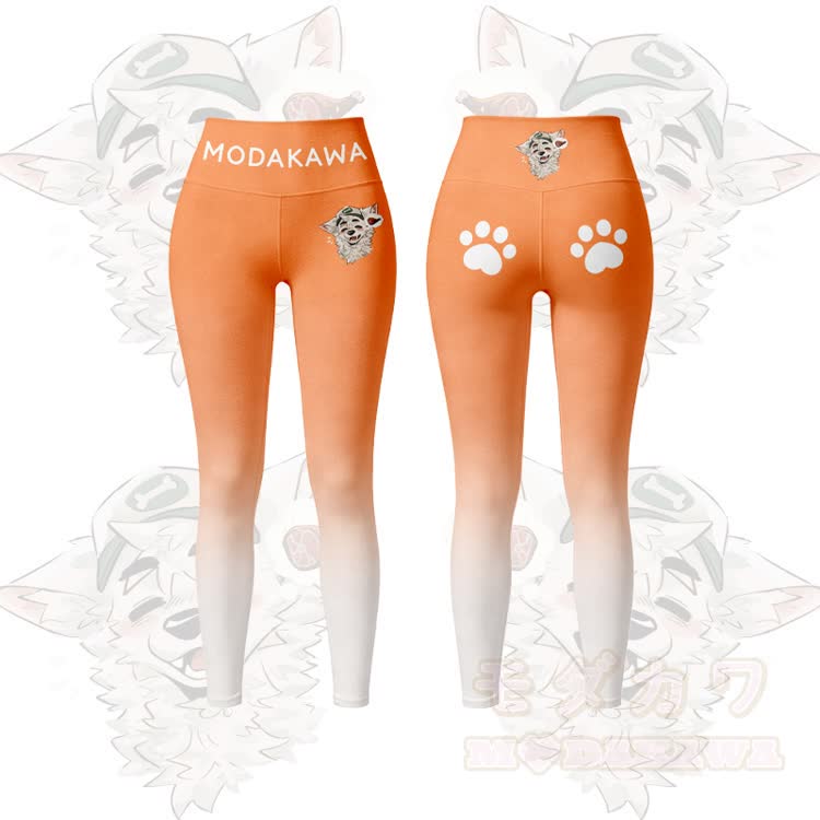 MODAKAWA X atka Fox Wants Meat Sport-BH-Top mit Farbverlauf und passender Leggings - Orange Leggings - 5XL - image 9