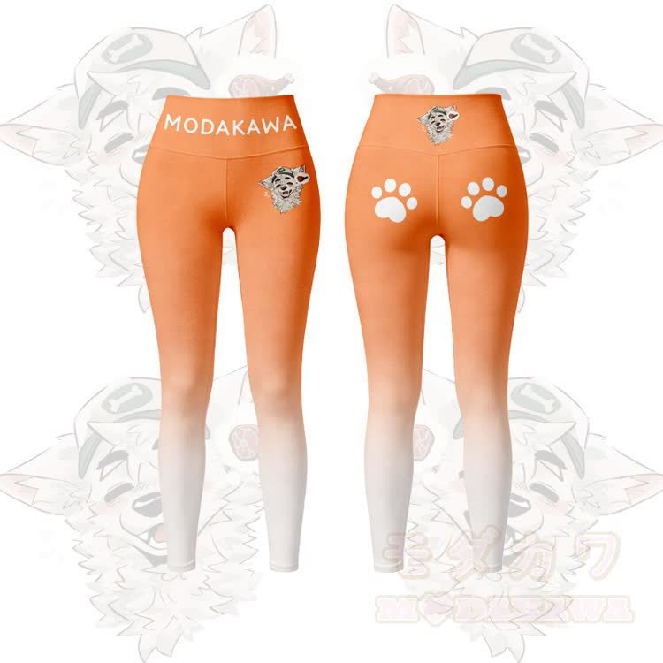 MODAKAWA X atka Fox Wants Meat Sport-BH-Top mit Farbverlauf und passender Leggings - Orange Leggings - 5XL - image 9