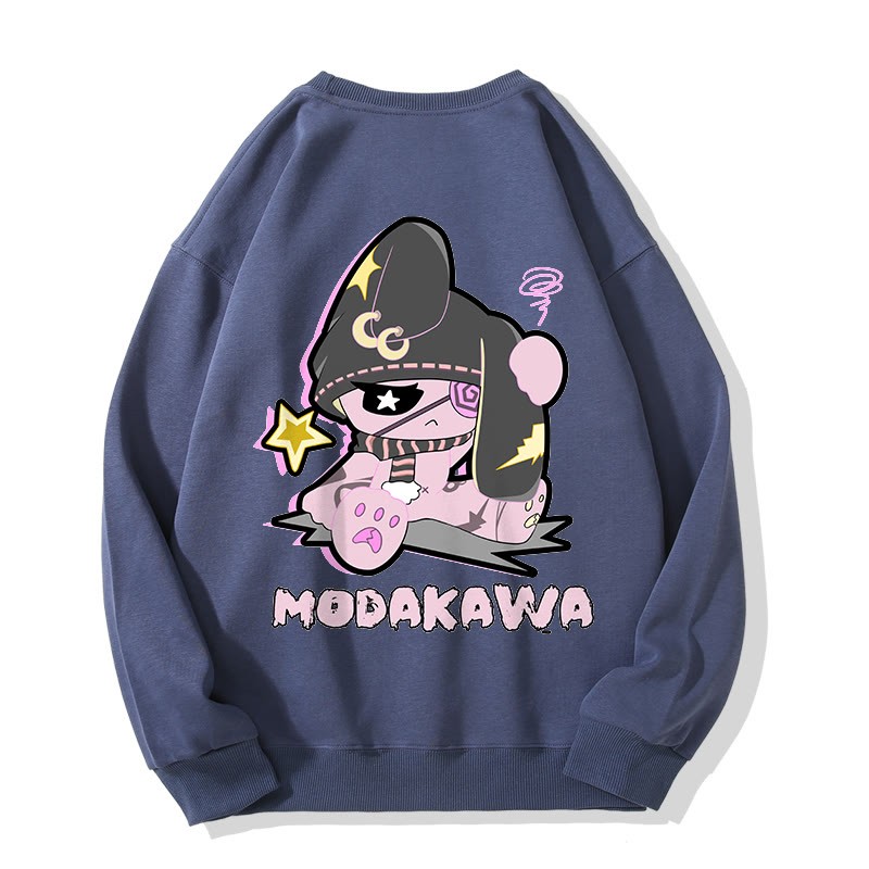 Unhappy Bunny Grafik Dunkle Ästhetik Unisex Streetwear Sweatshirt - Lavender Blue - 5XL - image 4