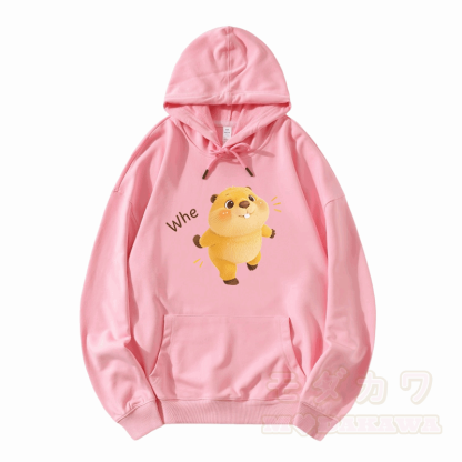 WHE Capybara Graphic Modakawa Loose Cotton-Blend Hoodie - Rosa - 5XL - image 4