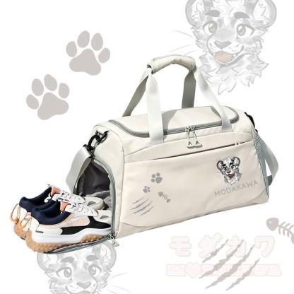 MODAKAWA X atka Sporttasche mit frechem Tigergesicht-Motiv, großes Fassungsvermögen - Weiß - 55 x 28 x 26 cm - image 5