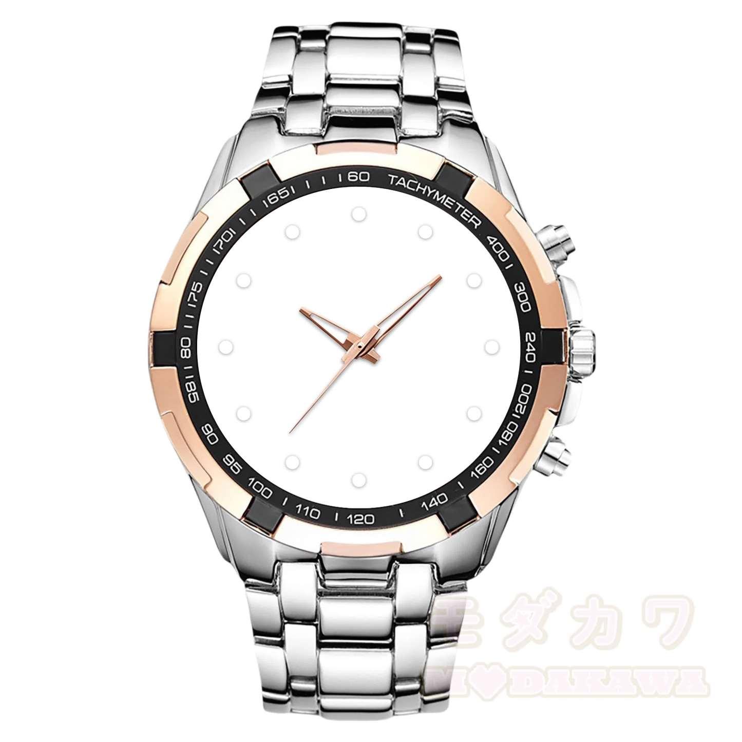 Personalisierte Fotouhr, individuelles Zifferblatt, Metallarmbanduhr - Silber & Roségold - image 7