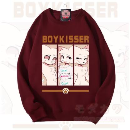 MODAKAWA X zarckets BOYKISSER Fuchs-Grafik Unisex-Sweatshirt - Wein - 3XL - image 13