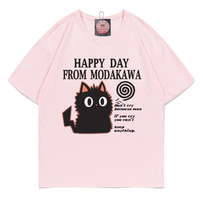 HAPPY Tag von MODAKAWA – Kitty Letter Print Modakawa T-Shirt - Pink - 5XL - image 3