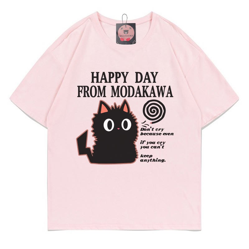 HAPPY Tag von MODAKAWA – Kitty Letter Print Modakawa T-Shirt - Pink - 5XL - image 3