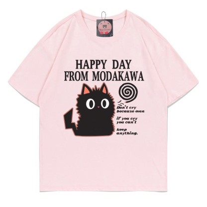 HAPPY Tag von MODAKAWA – Kitty Letter Print Modakawa T-Shirt - Pink - 5XL - image 3
