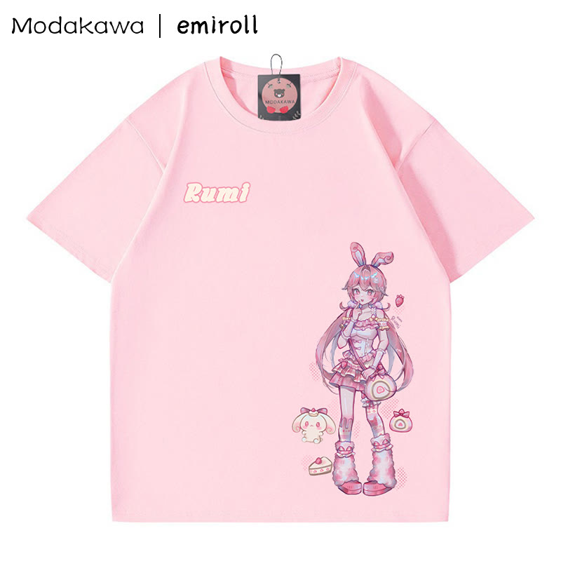 MODAKAWA X emiroll Rumi Print T-Shirt - Pink - 5XL - image 3