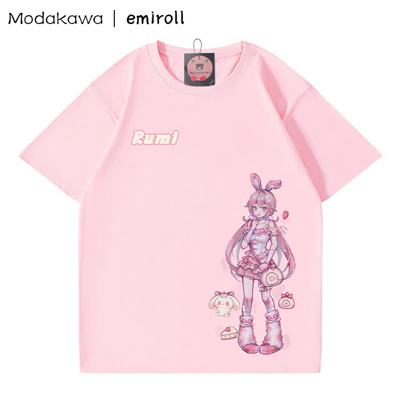 MODAKAWA X emiroll Rumi Print T-Shirt - Pink - 5XL - image 3