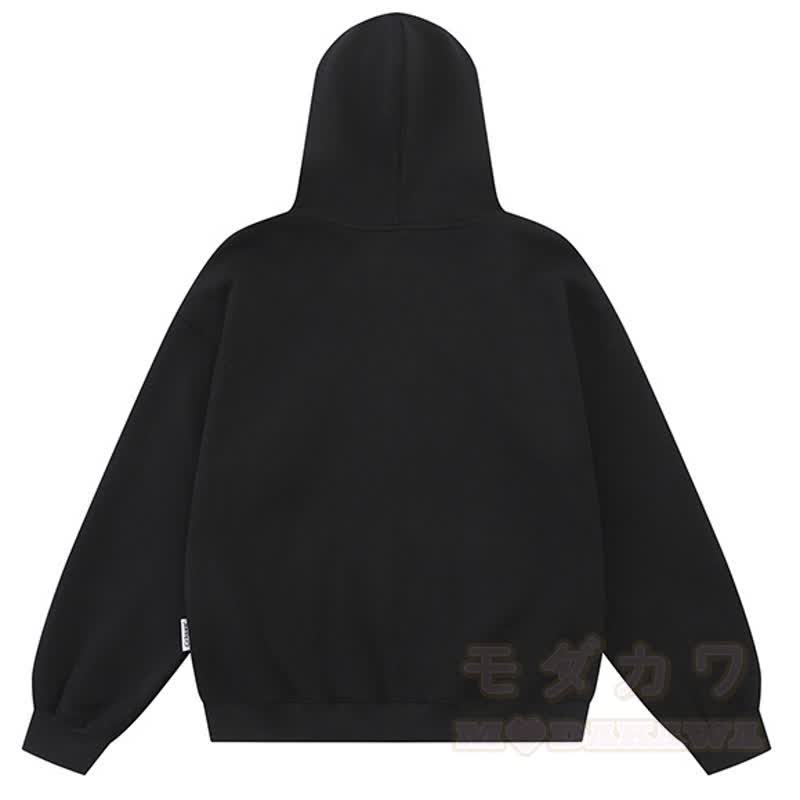 Hochwertige, strapazierfähige Kapuzenjacke mit Kawaii-Katzenstickerei und Reißverschluss, verziert mit einem Reißverschluss und Kawaii-Katzenstickerei - image 11