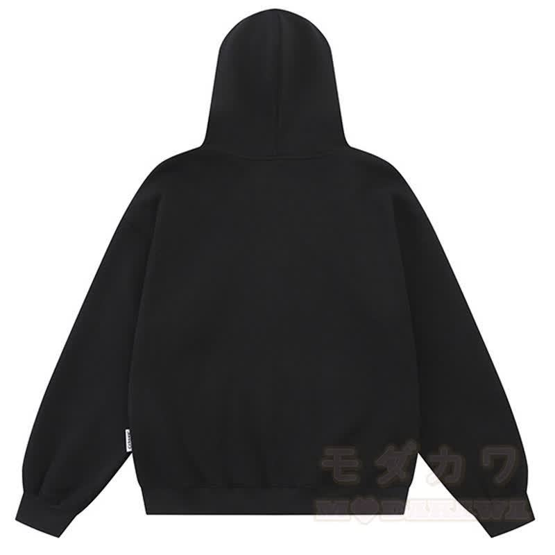 Hochwertige, strapazierfähige Kapuzenjacke mit Kawaii-Katzenstickerei und Reißverschluss, verziert mit einem Reißverschluss und Kawaii-Katzenstickerei - image 11