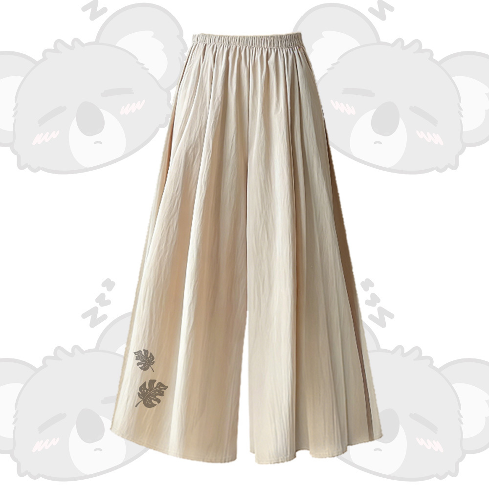 Koala-Grafik-T-Shirt mit U-Ausschnitt, weite Hose, passendes Outfit von Modakawa - Apricot Pants - XL - image 6