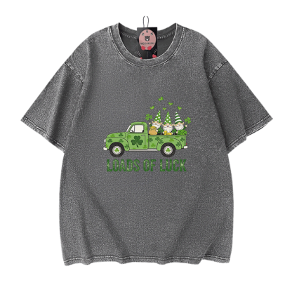 VIEL GLÜCK St. Pakrit's Day Autografik Modakawa Vintage gewaschenes T-Shirt aus 100% Baumwolle - Grey - 5XL - image 9