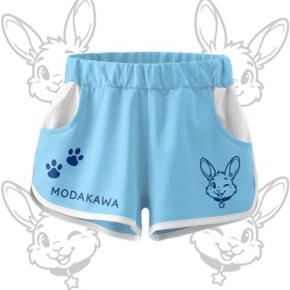 Wink Bunny Grafik Crop Tank Sport Top Shorts Bikini Modakawa passendes Outfit - Blue Shorts - 5XL - image 8