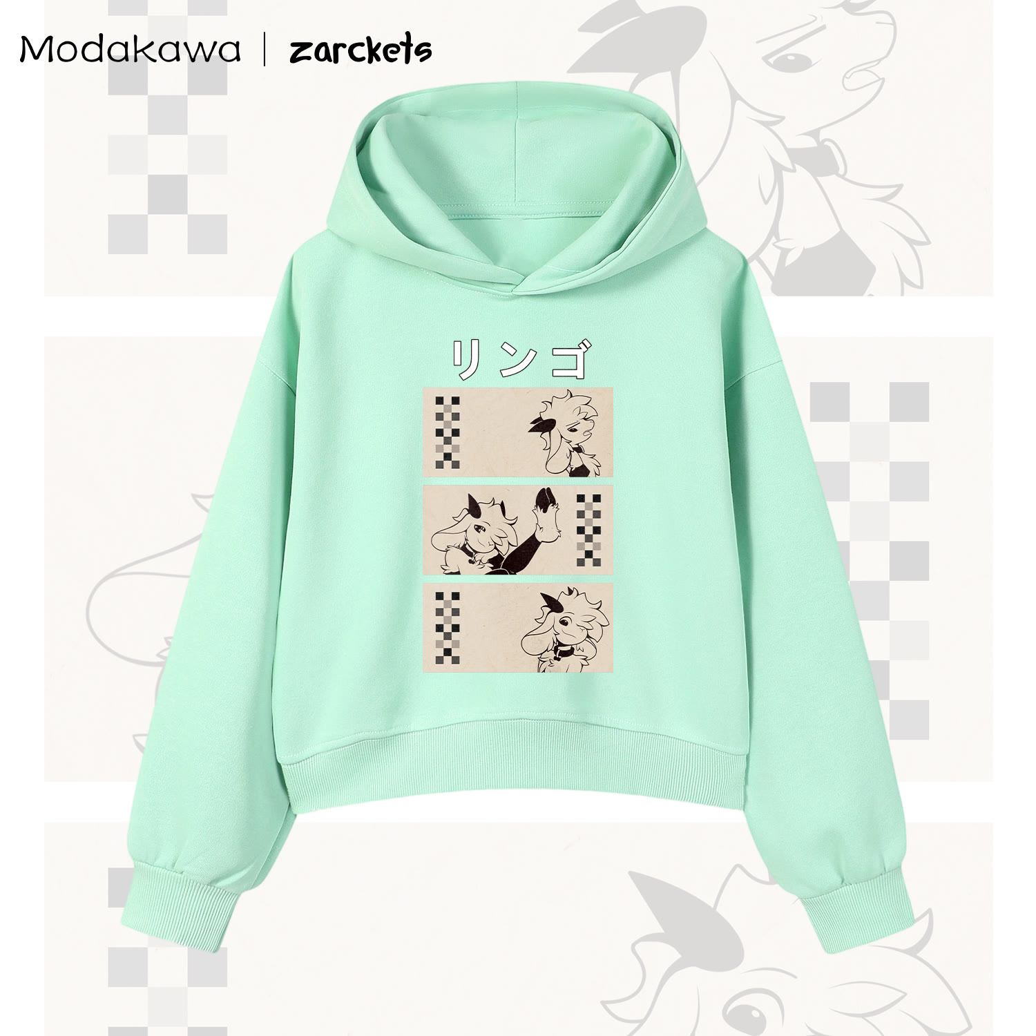 MODAKAWA x Zarclets Comic Print Collaboration Hoodie - Grün - 3XL - image 7