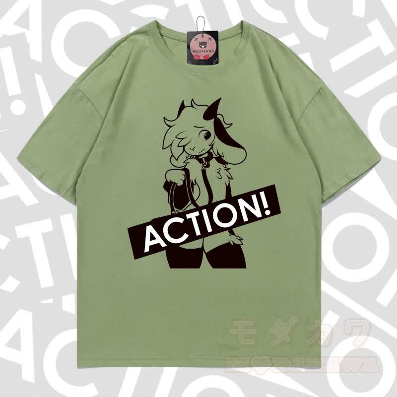 MODAKAWA X zarckets ACTION Goat Graphic 100% Baumwoll-T-Shirt - Hellgrün - 5XL - image 8