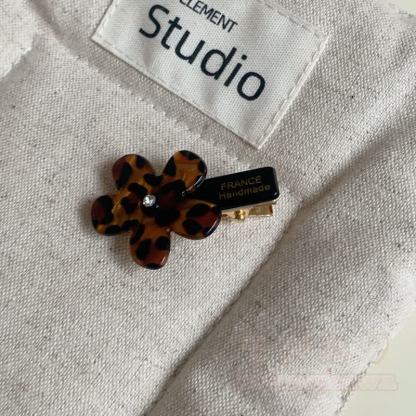 Vintage Haarspangen mit Leopardenmuster, Blumenherz und Wellenmuster - Dunkelbraun E - image 9