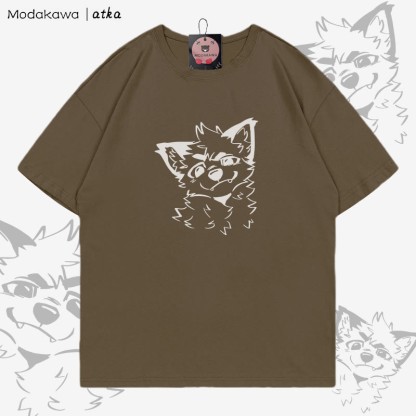 MODAKAWA X atka T-Shirt mit niedlichem Fuchs-Grafik - Brown - 5XL - image 5