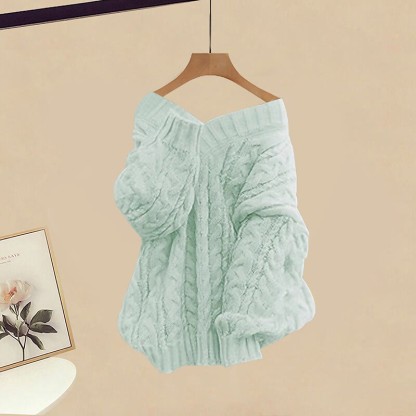 Strickpullover, schwarzes Kleid, passendes Outfit - Green Sweater - XL - image 10