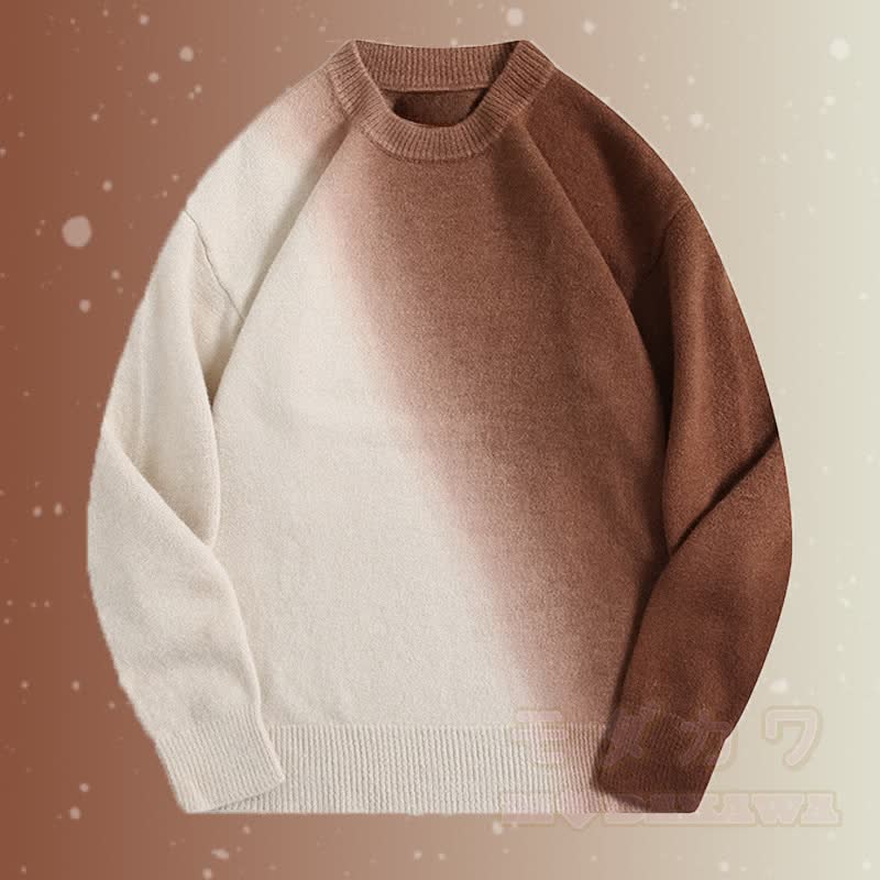 Zweiteiler: Strickpullover mit Farbverlauf und Cordhose - Brauner Pullover - 2XL - image 6